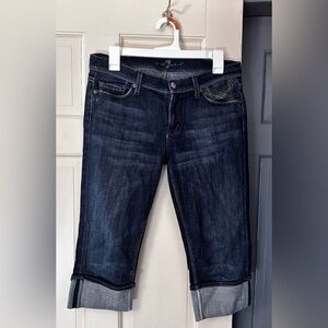 Women's 7 for all mankind Dark Blue Capri Jeans